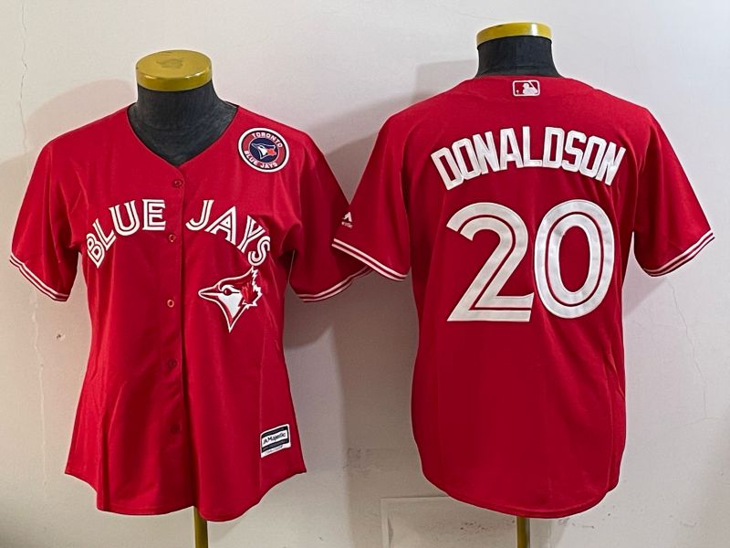 Women 2025 Nike Toronto Blue Jays #20 Donaldson red Game MLB Jersey 01->women mlb jersey->Women Jersey